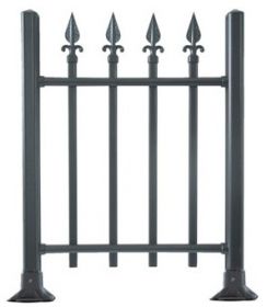 Tyčkový hliníkový plot s ozdobnými špičkami