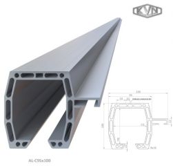 Hliníkový C profil KVN 95x100mm, délka 3 m