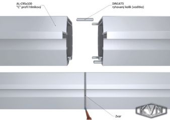 Set samonosné hliníkové brány do průjezdu 4,5 m /150 kg