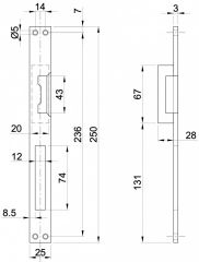 Elektromechanický zámek s pamětí a aretací, 8-12 V AC