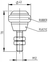 Vodíci rolna s gumovým prstencem Zn, D43mm, černá