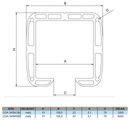 Hliníkový profil CGA-345M-6m
